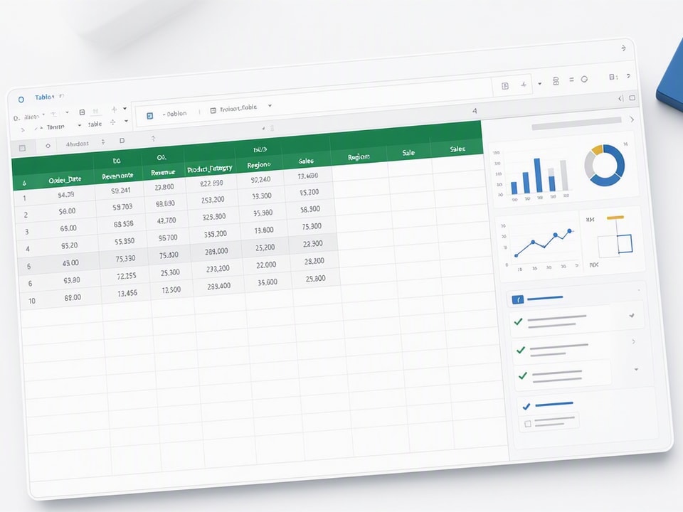 Structured data tables with clear column headers make formulas easier to write and dashboards faster to build.
