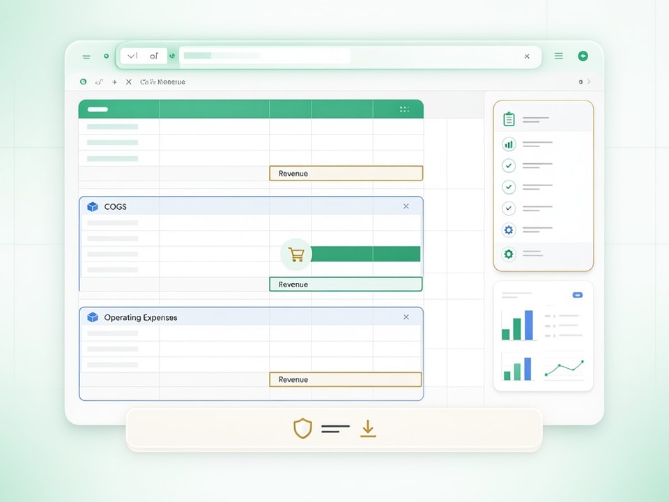 Retail P&L templates emphasize detailed inventory tracking and cost of goods sold calculations.