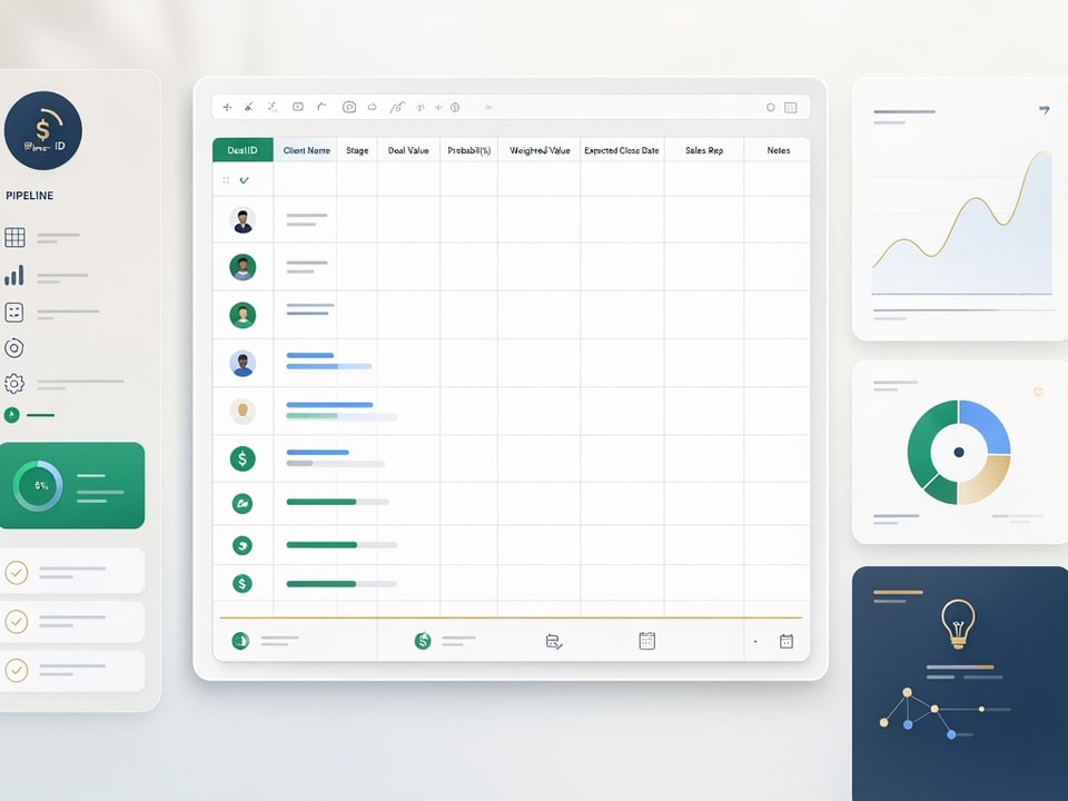 Set up your core data table with essential columns for deal tracking and analysis.